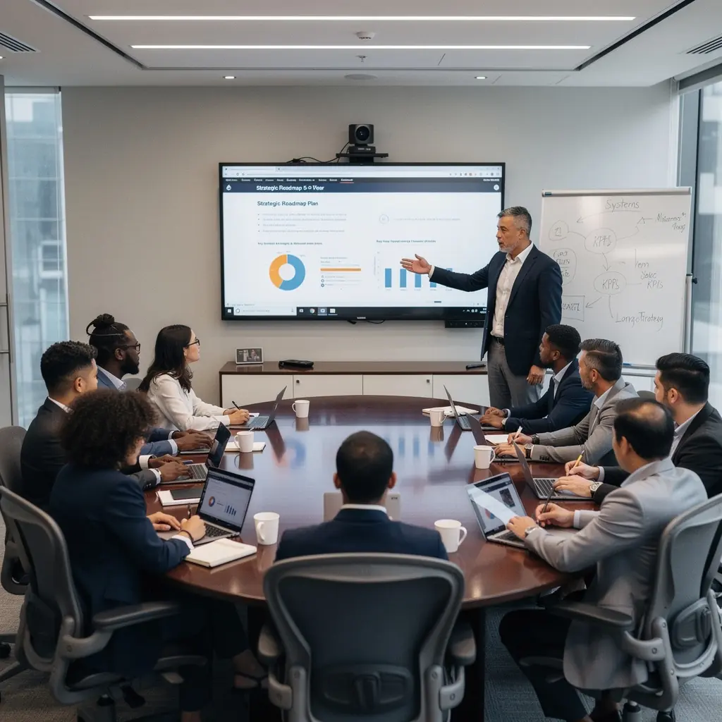 Professional business solutions illustration